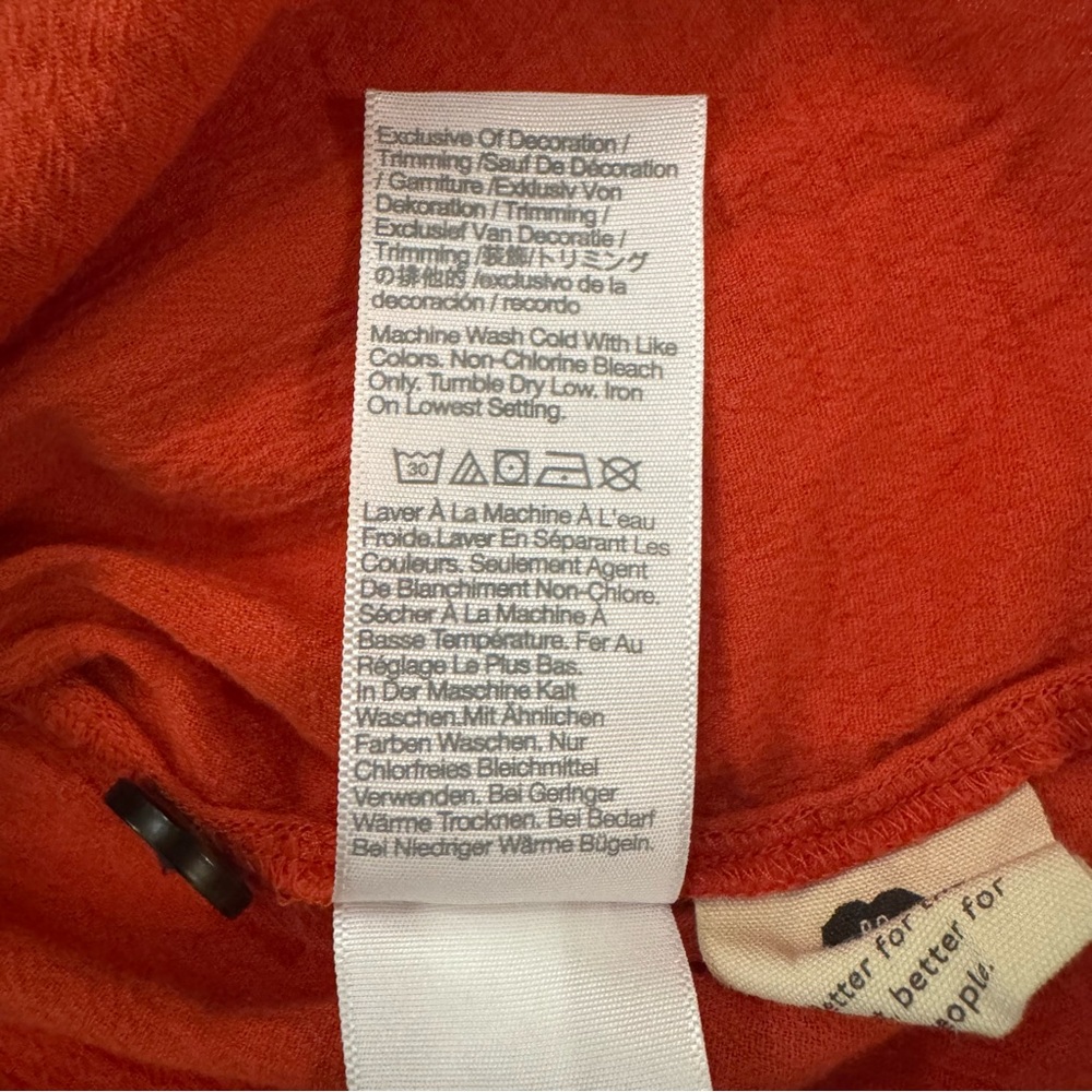 Madewell Eyelet Sleeve Lucie Smocked Peplum Top, Orange, Size XXS, Style #NE241 - Picture 8 of 10